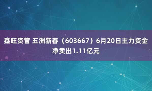 鑫旺资管 五洲新春（603667）6月20日主力资金净卖出1.11亿元